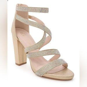 De Bloosom Elegant Gold Strappy Heels